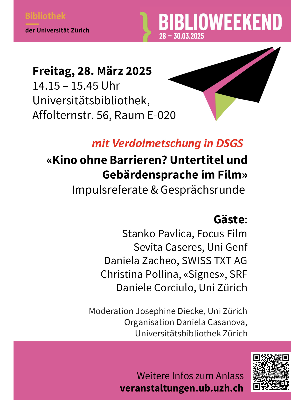 Flyer mit dem Programm der Veranstaltung vom 28. März 2025